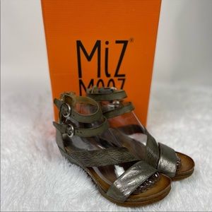Miz Mooz Millie Sage Metallic Wedge Size 37